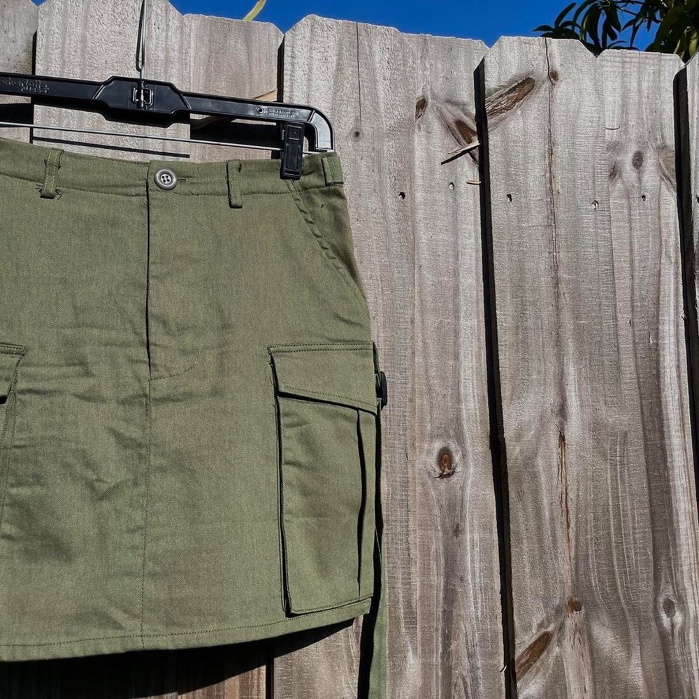 Olive Green Cargo Skirt